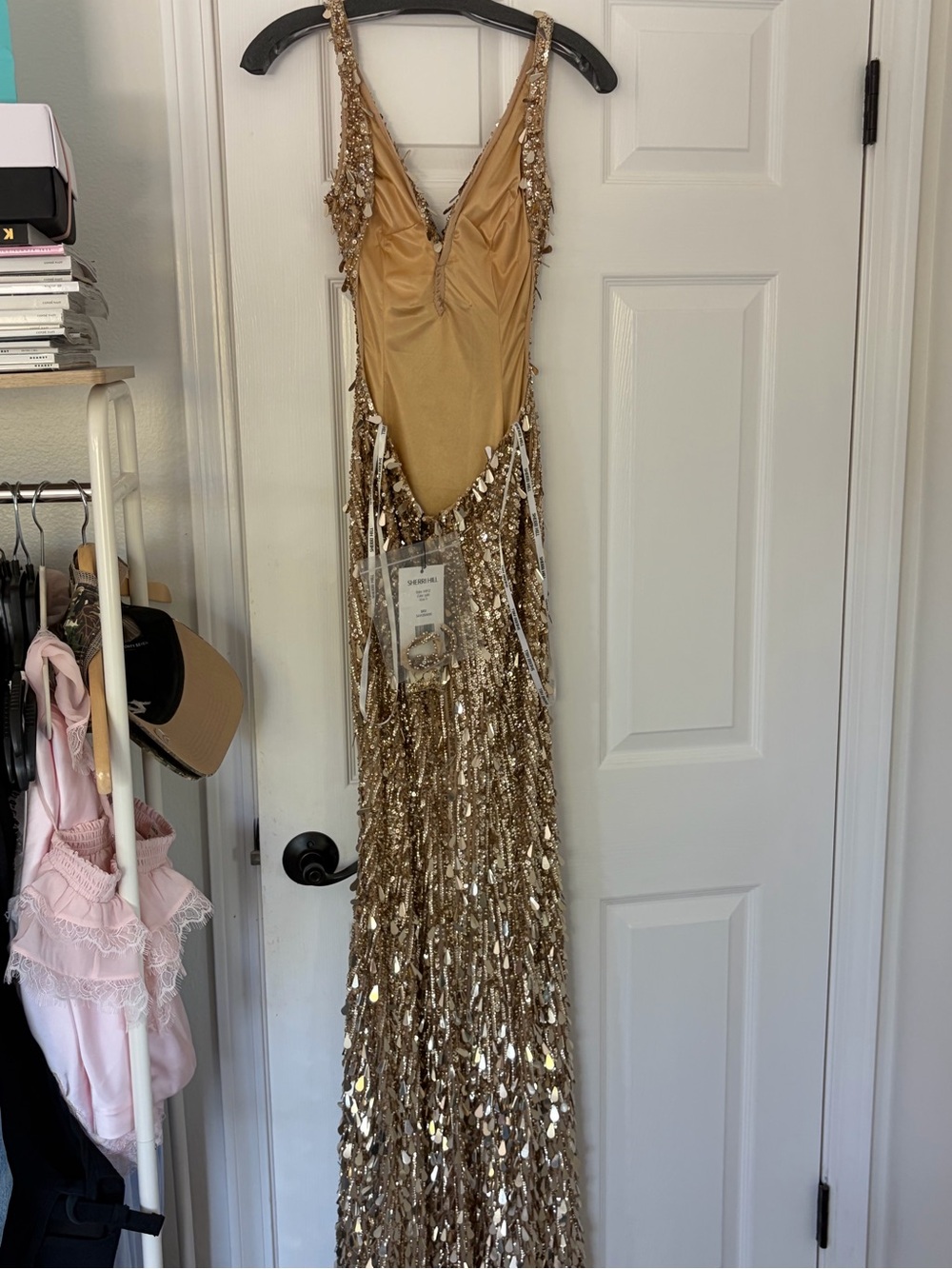 Gold Sherri Hill Prom Dress Style #54912 - Picture 7 of 9